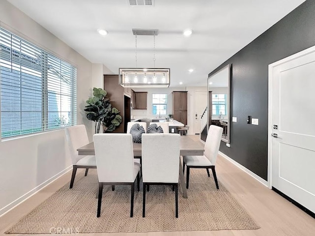843 Cranberry Way, Upland, CA 91786 - dining space with baseboards, recessed lighting, and light wood-type flooring