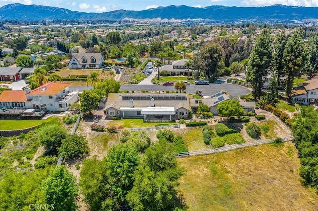 aerial perspective of suburban area with mountains