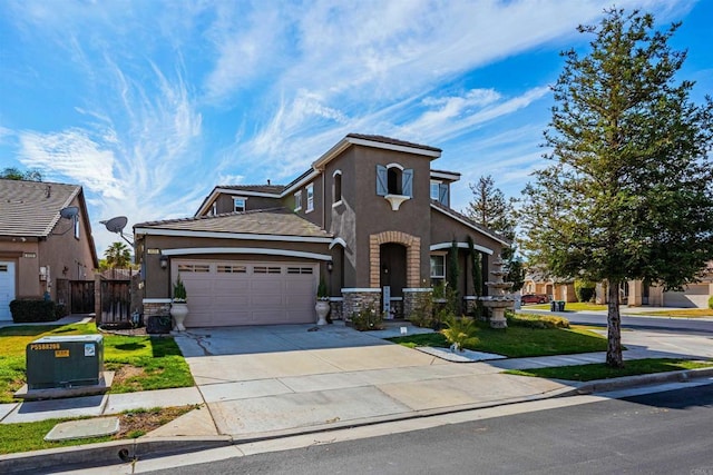 3035 Cat Tail Ct, Hemet, CA 92545 - view of front facade featuring concrete driveway, stone siding, and stucco siding
