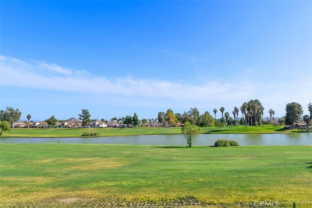 28399 Long Meadow Dr, Menifee, CA 92584 - view of community with a water view, a lawn, and golf course view