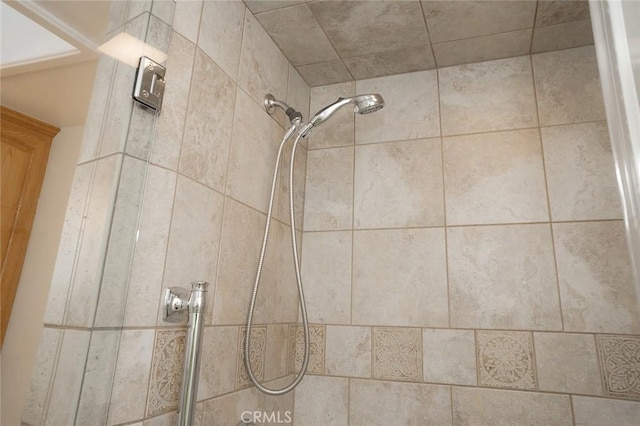 bathroom view of a tile shower