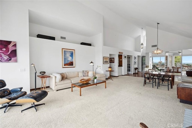 2005 Yacht Resolute, Newport Beach, CA 92660 - carpeted living area featuring high vaulted ceiling