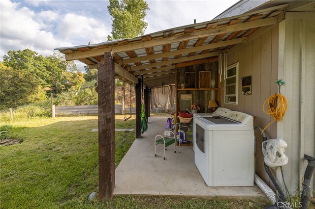 5664-5668 Clouds, Mariposa, CA 95338 - view of patio / terrace with washer / clothes dryer