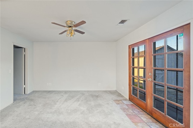 5664-5668 Clouds, Mariposa, CA 95338 - carpeted empty room featuring french doors and a ceiling fan