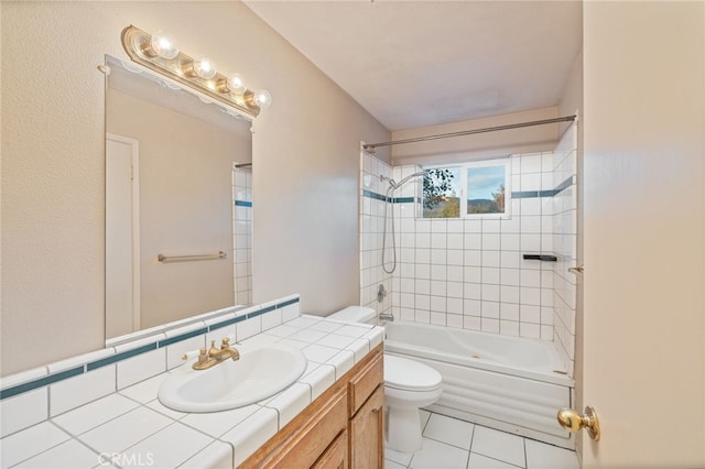 5664-5668 Clouds, Mariposa, CA 95338 - full bath with toilet, tile patterned floors, vanity, and shower / washtub combination