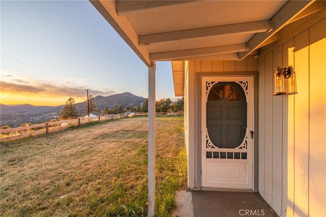 5664-5668 Clouds, Mariposa, CA 95338 - property entrance with a mountain view and a yard