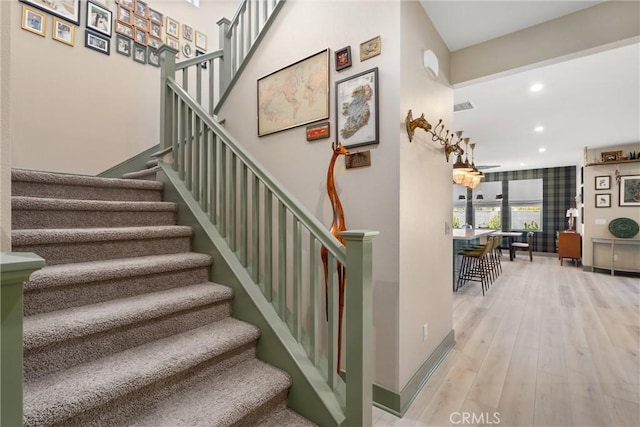 920 Bunkhouse Dr, Rancho Mission Viejo, CA 92694 - stairway with recessed lighting and wood finished floors