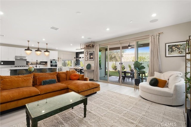 920 Bunkhouse Dr, Rancho Mission Viejo, CA 92694 - living area featuring recessed lighting and light wood-style flooring