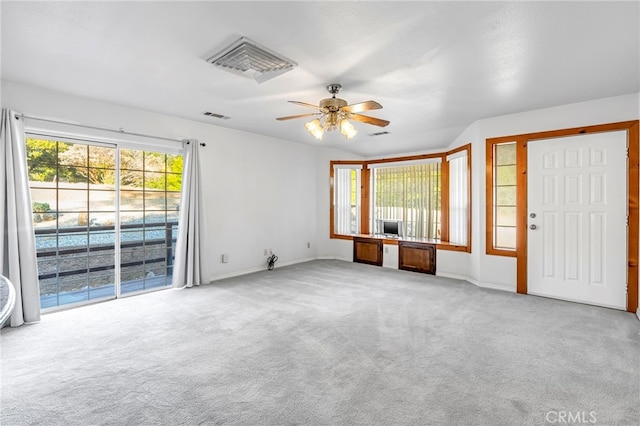 50711 Rd 426, Oakhurst, CA 93644 - unfurnished living room with carpet flooring and ceiling fan