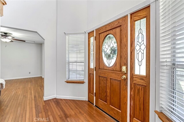 50711 Rd 426, Oakhurst, CA 93644 - entrance foyer featuring ceiling fan and hardwood / wood-style flooring
