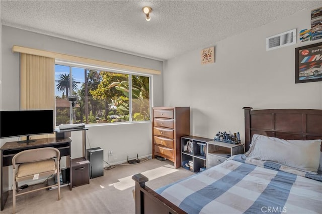 1487 Asbury Dr, Pasadena, CA 91104 - carpeted bedroom with a textured ceiling and a desk