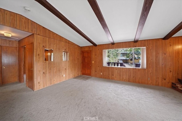 951 Snowbird Rd, Wrightwood, CA 92397 - spare room featuring light carpet, wooden walls, and a smoke detector