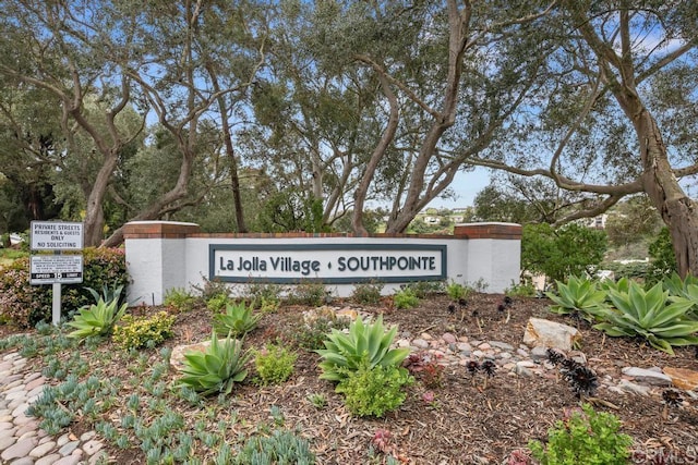 view of community sign