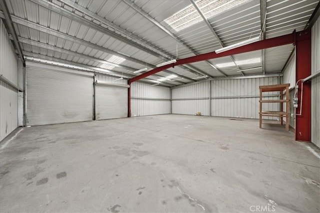 garage featuring metal wall