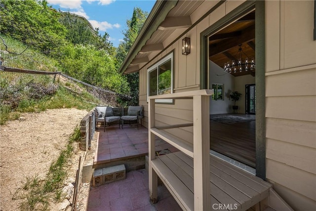 417 Delle Dr, Crestline, CA 92325 - view of side of home featuring a patio area