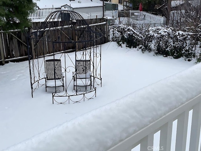 2013 3rd St, Julian, CA 92036 - yard layered in snow with fence