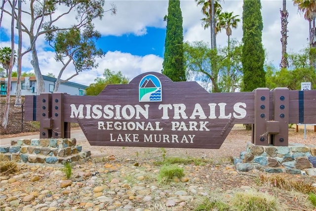 view of community sign