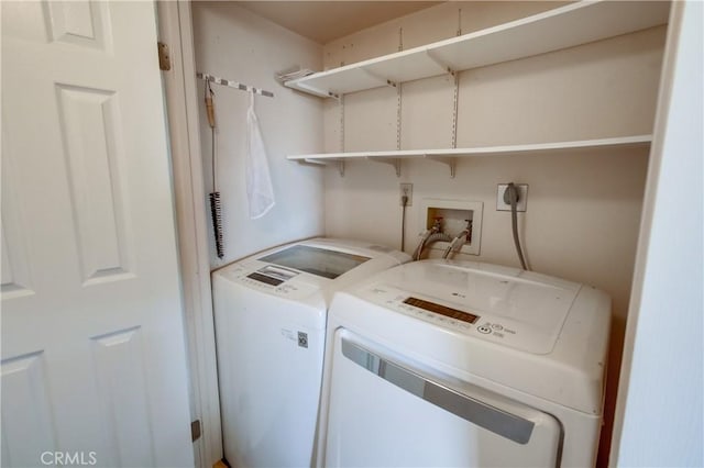 laundry area with washer and clothes dryer