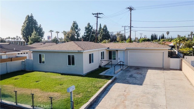 1517 W Romneya Dr, Anaheim, CA 92801 - ranch-style house with driveway, an attached garage, and stucco siding