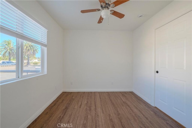 1517 W Romneya Dr, Anaheim, CA 92801 - unfurnished room featuring wood finished floors, baseboards, and ceiling fan