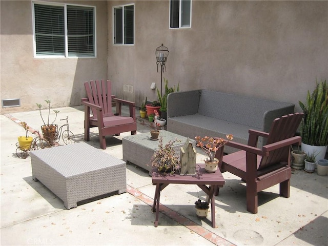 view of patio / terrace with an outdoor living space
