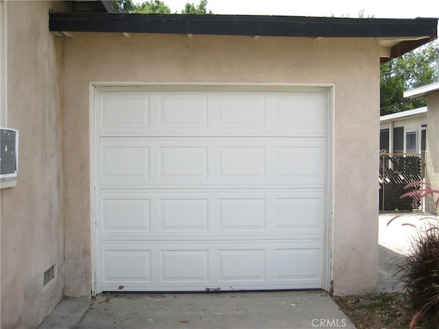view of garage