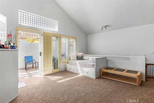 11 Avalon Unit 23, Laguna Niguel, CA 92677 - carpeted bedroom featuring high vaulted ceiling