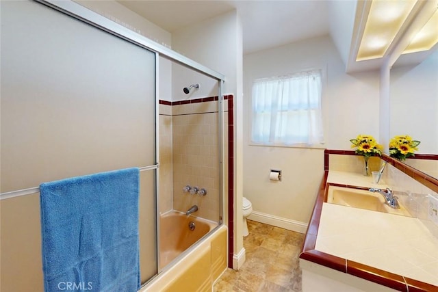 2234 Perkins Ave, Oroville, CA 95966 - bathroom with toilet, bath / shower combo with glass door, and vanity