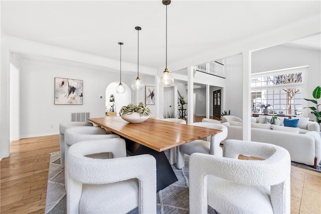 19365 Woodlands Dr, Huntington Beach, CA 92648 - dining space with light wood finished floors and baseboards