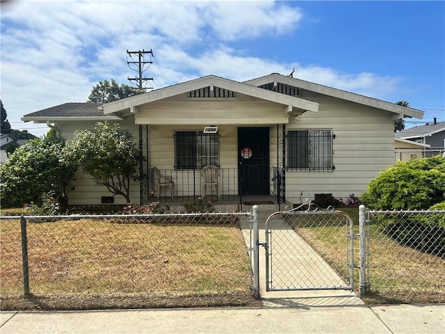 1096 E 20th St, Long Beach, CA 90806 - bungalow-style home featuring a gate and covered porch