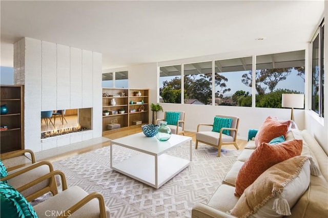 1737 Via Boronada, Palos Verdes Estates, CA 90274 - living room with a multi sided fireplace and wood finished floors