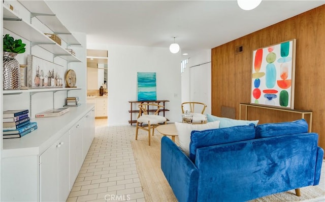 1737 Via Boronada, Palos Verdes Estates, CA 90274 - living area featuring wood walls and light tile patterned floors