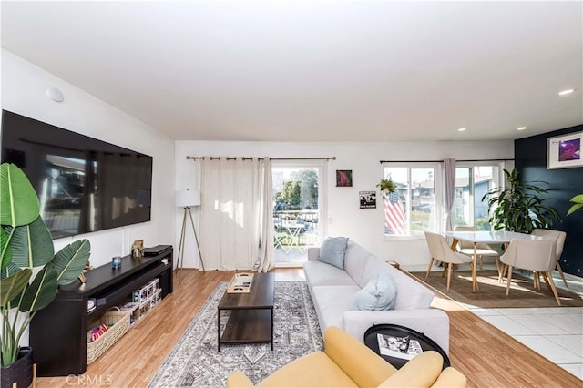 1850 W Greenleaf Ave Unit G, Anaheim, CA 92801 - living room featuring wood finished floors and recessed lighting