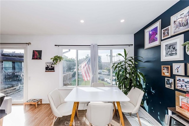 1850 W Greenleaf Ave Unit G, Anaheim, CA 92801 - dining room with wood finished floors and recessed lighting