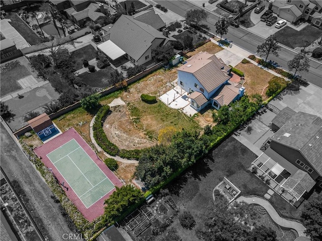 aerial perspective of suburban area