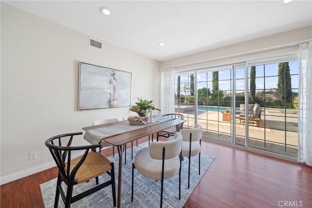 979 Ridgecrest St, Monterey Park, CA 91754 - dining area featuring wood finished floors, baseboards, and recessed lighting