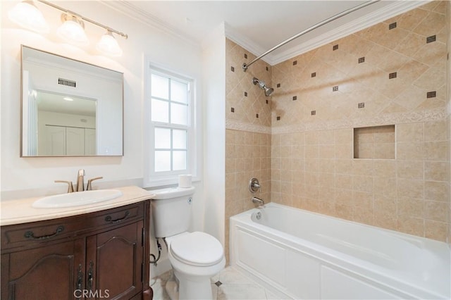 29355 Shell Cv, Laguna Niguel, CA 92677 - full bathroom with ornamental molding, washtub / shower combination, toilet, and vanity