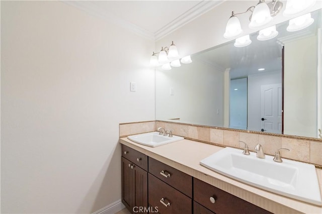 29355 Shell Cv, Laguna Niguel, CA 92677 - bathroom featuring double vanity and crown molding