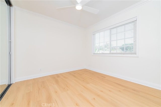 29355 Shell Cv, Laguna Niguel, CA 92677 - unfurnished room featuring wood finished floors, ornamental molding, baseboards, and a ceiling fan