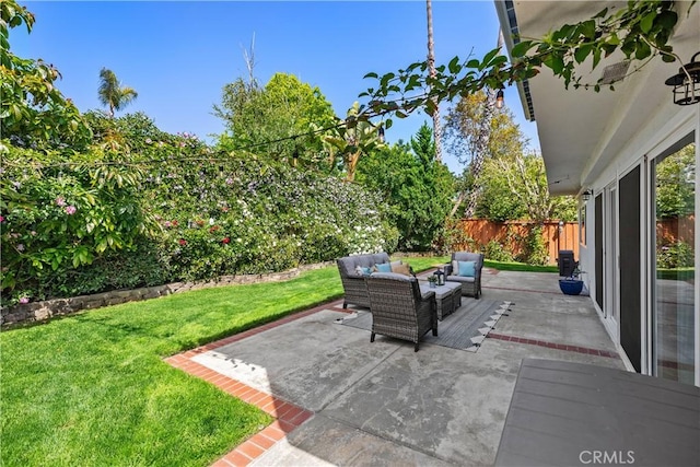 33028 Christina Dr, Dana Point, CA 92629 - fenced backyard with an outdoor hangout area and a patio