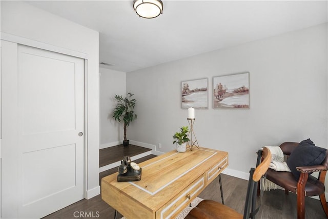 33028 Christina Dr, Dana Point, CA 92629 - office with dark wood-type flooring and baseboards