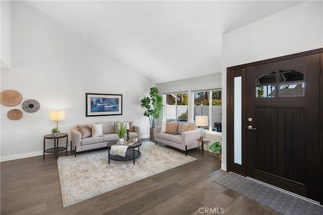 33028 Christina Dr, Dana Point, CA 92629 - entryway with high vaulted ceiling and dark wood-style flooring