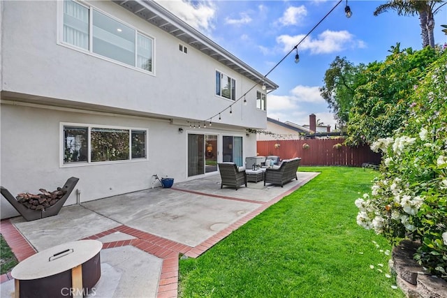 33028 Christina Dr, Dana Point, CA 92629 - back of property featuring an outdoor living space, stucco siding, and a patio