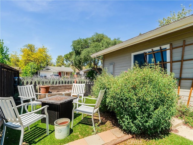 2690 Chaparral Ln, Paso Robles, CA 93446 - view of yard with an outdoor fire pit and fence