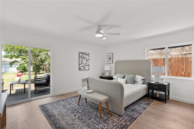 3163 W 170th St, Torrance, CA 90504 - bedroom with access to outside, light wood-style floors, and baseboards