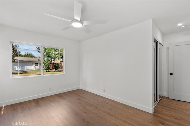 3163 W 170th St, Torrance, CA 90504 - spare room featuring wood finished floors, baseboards, a ceiling fan, and recessed lighting