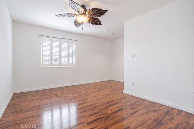 28083 Langside Ave, Canyon Country, CA 91351 - empty room featuring wood finished floors, baseboards, and ceiling fan
