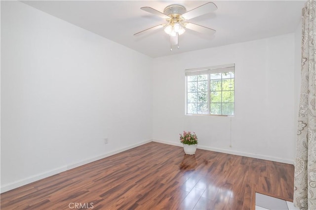 28083 Langside Ave, Canyon Country, CA 91351 - spare room featuring wood finished floors, baseboards, and a ceiling fan