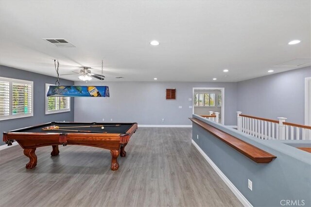 8433 Lindenhurst St, Riverside, CA 92508 - game room featuring plenty of natural light, wood finished floors, recessed lighting, and billiards