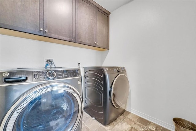 16548 Monteviejo St, Fontana, CA 92336 - washroom featuring cabinet space, washer and dryer, and baseboards